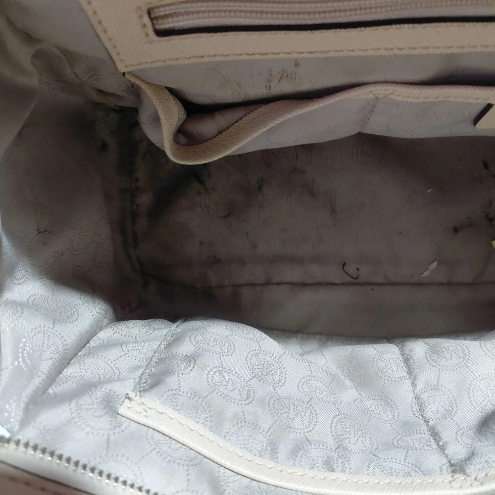 Women's Michael Kors Beige & White Satchel One Size